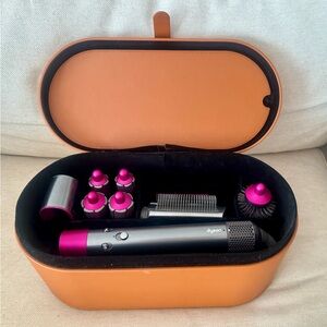 Dyson Airwrap Styler with Pink Accents in Leather Case